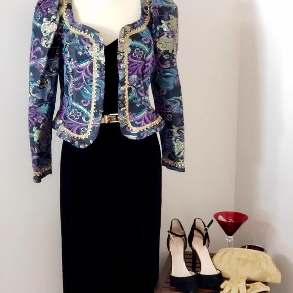 Cachet by Bari Protas Multi Colored Vtg 80's Eveni - Picture 1 of 2